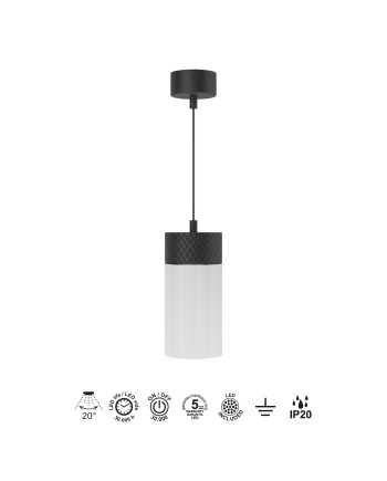 GRUISSAN * COLGANTE  LED 5W 3000K  NEGRO